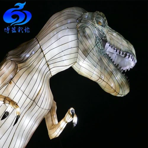 Lifelike Silk Teeb Lub Teeb Pom Kev Zoo Tsim Dino Lantern